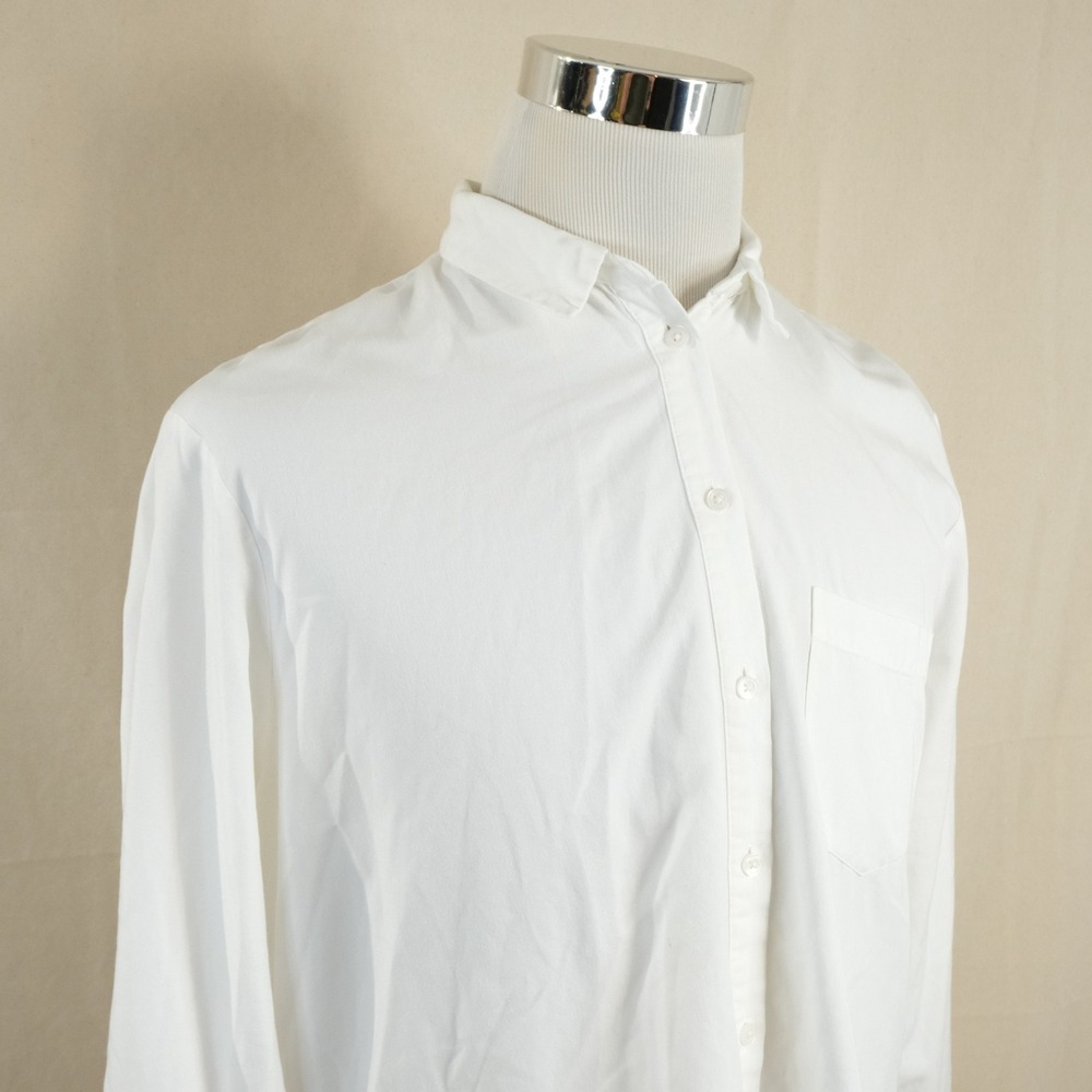 Madewell Large Drapey Overszied Boyfriend Shirt White Cotton Blend Womens